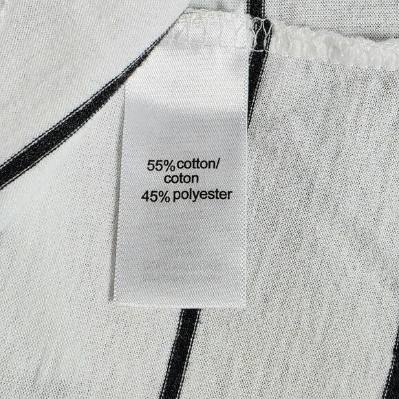 Maurices L Blue White Stripe Lace-Up Raglan Top - Picture 6 of 7